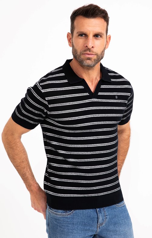 Pull col polo manches courtes Estival