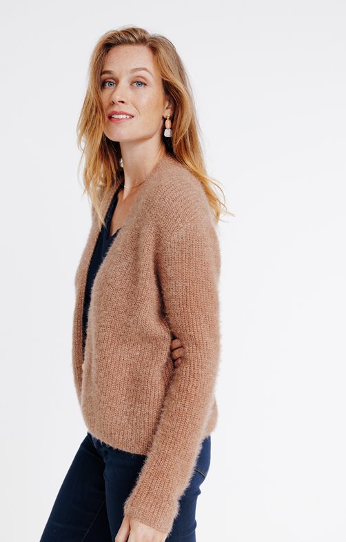 Cardigan maille anglaise sans fermeture