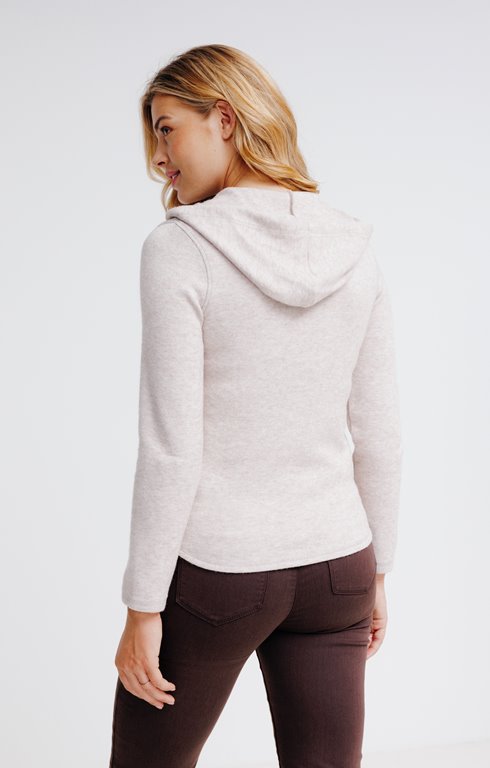 Pull Sans Manches à Capuche Creme Femme