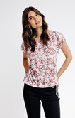 Tee-shirt manches courtes imprimé fleurs