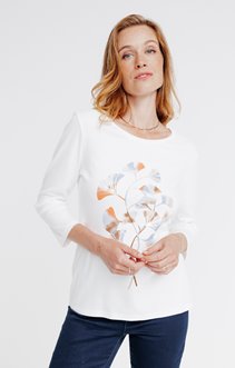 Tee-shirt imprimé fleur ginkgo
