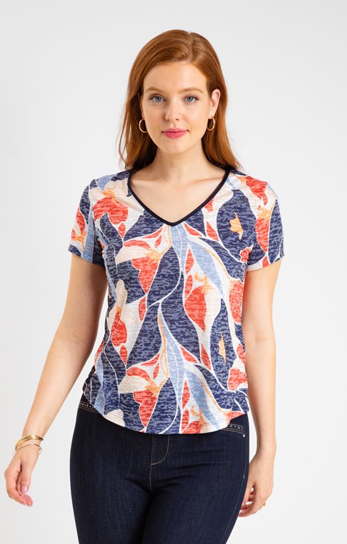 Tee-shirt imprimé fleur graphique