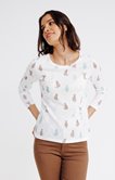 Tee-shirt manches longues imprimé chat