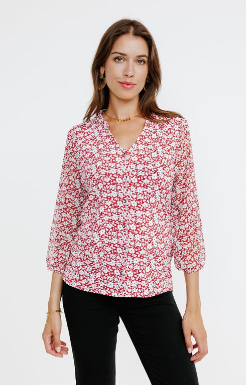 Tee-shirt manches 3/4  bimatière