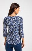 Tee-shirt manches 3/4 imprimé feuillage