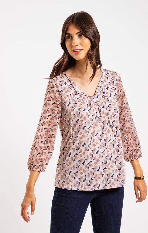 Tee-shirt manches 3/4 bimatière