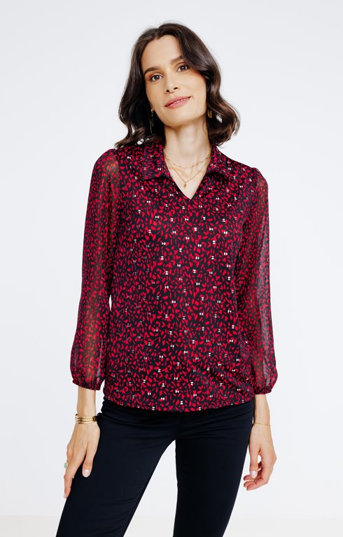 Tee-shirt col polo bimatière