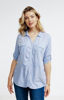 Chemise rayée manches 3/4