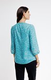 Blouse imprimée à fleurs et broderies