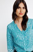 Blouse imprimée à fleurs et broderies