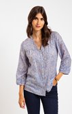 Blouse imprimée avec détails broderies 