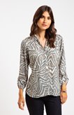 Chemise imprimée boutonnée patte épaule
