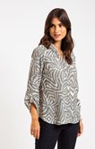 Chemise imprimée boutonnée patte épaule