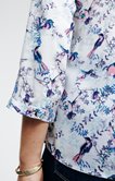 Tunique imprimé oiseaux col chemise