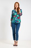 Tunique imprimée avec froufou col
