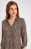 Chemise imprimé animalier avec studs