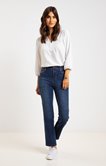 Pantalon 7/8 en denim bi-stretch stone