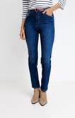 Pantalon 7/8 en denim stone ceinture