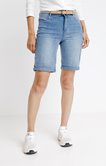 Short denim bleached avec ceinture