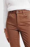 Pantalon 7/8 en coton slim détail chaine