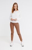 Pantalon 7/8 en coton slim détail chaine
