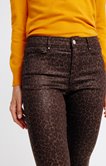 Pantalon 7/8 en coton enduit imprimé