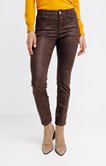 Pantalon 7/8 en coton enduit imprimé