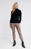 Pantalon 7/8 en coton enduit imprimé