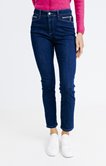 Pantalon 7/8 slim denim avec broderies