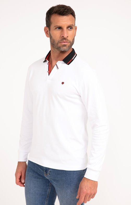 Polo manches longues Brique