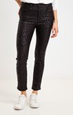 Pantalon 7/8 enduit imprimé animalier