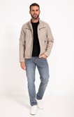 Blouson biker suede
